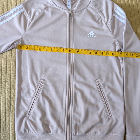 Adidas Women's Jacket 3 Stripes Classic Beige Size Small - Picture 10 of 11